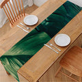 Tropical Green Leaves Print Table Runner