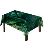 Tropical Green Leaves Print Tablecloth