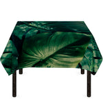 Tropical Green Leaves Print Tablecloth