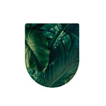 Tropical Green Leaves Print Toilet Lid Cover