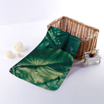 Tropical Green Leaves Print Towel