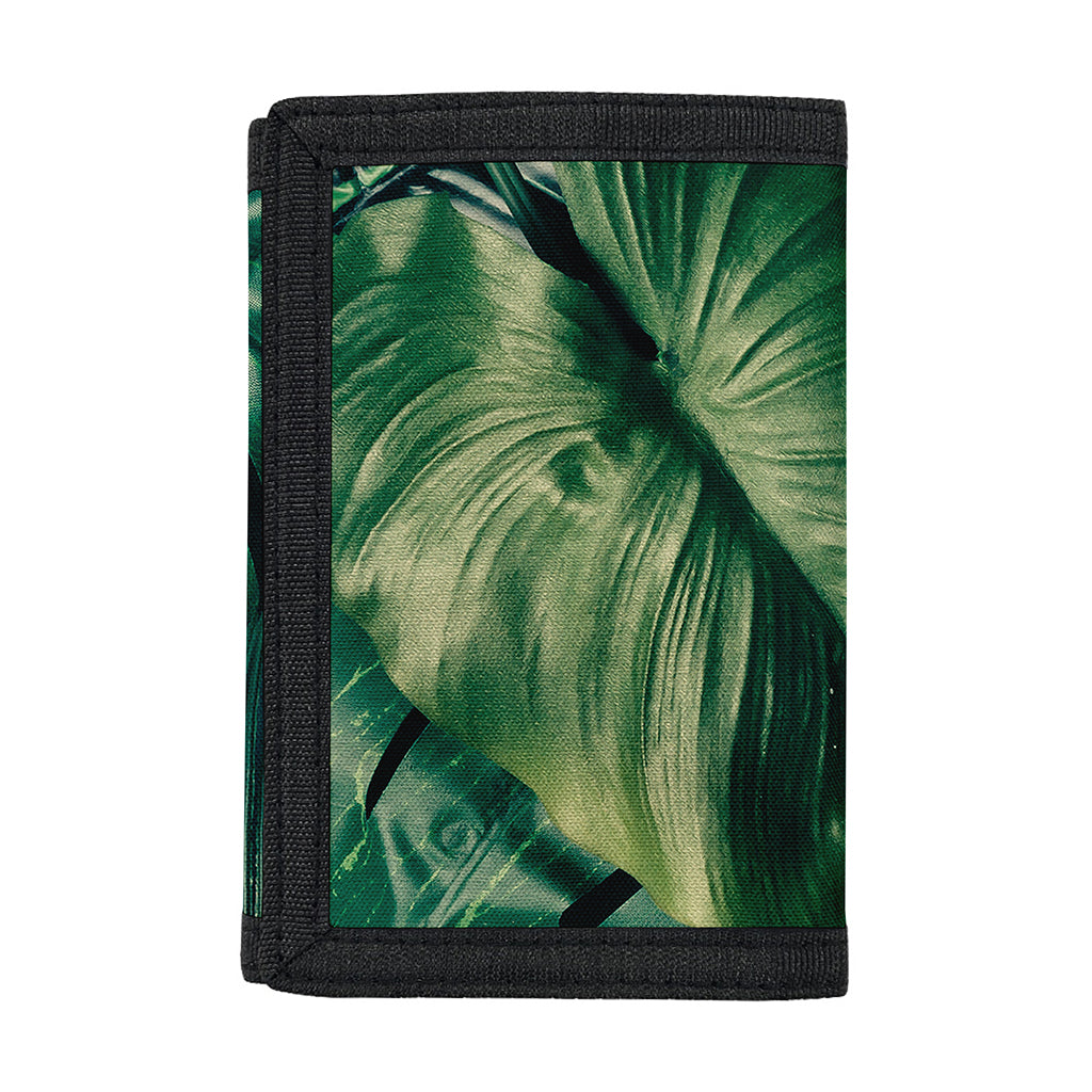 Tropical Green Leaves Print Trifold Wallet