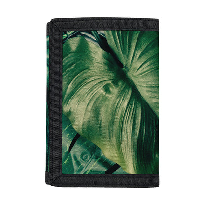 Tropical Green Leaves Print Trifold Wallet