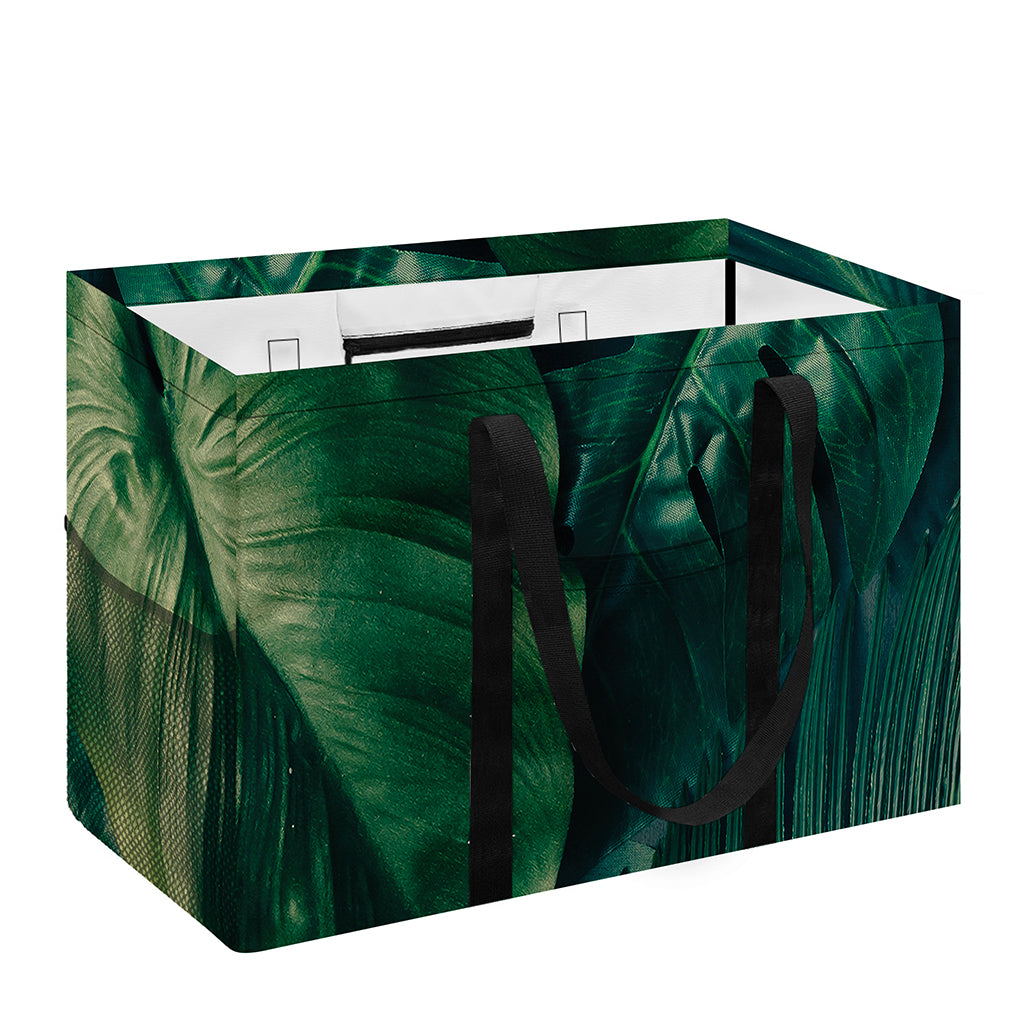 Tropical Green Leaves Print Utility Tote Bag