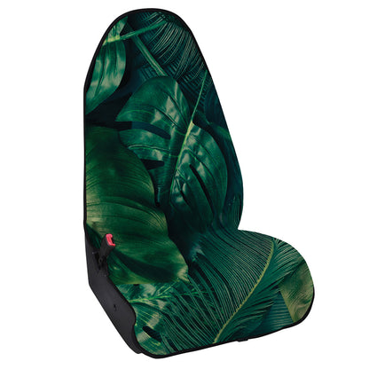 Tropical Green Leaves Print Waterproof Car Seat Cover