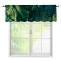 Tropical Green Leaves Print Window Valance