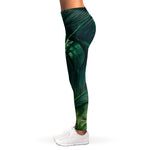 Tropical Green Leaves Print Women's Leggings