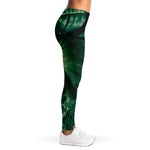 Tropical Green Leaves Print Women's Leggings