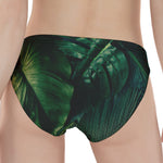 Tropical Green Leaves Print Women's Panties