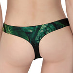 Tropical Green Leaves Print Women's Thong