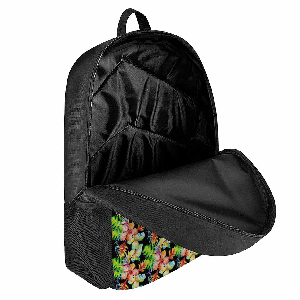 Tropical Hawaii Flowers Pattern Print 17 Inch Backpack