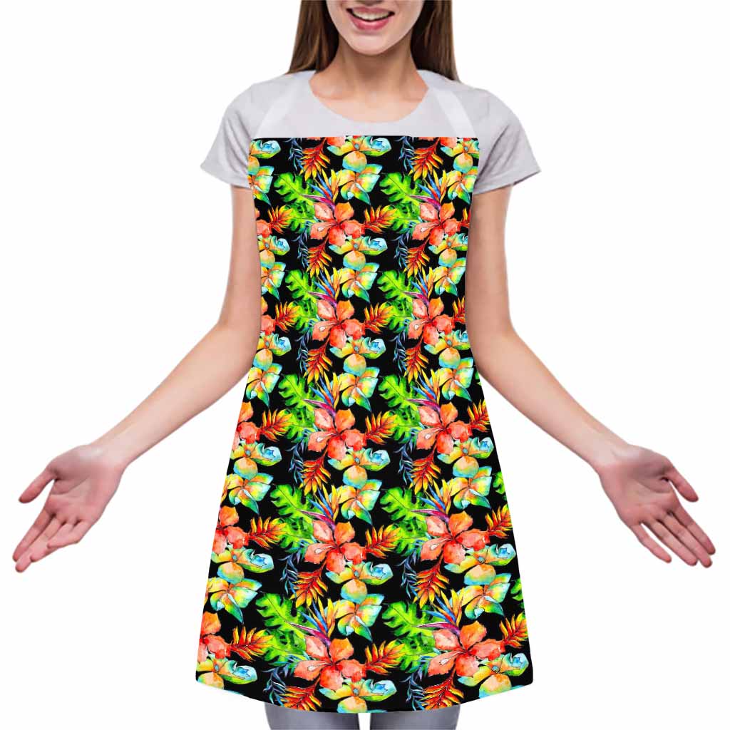 Tropical Hawaii Flowers Pattern Print Adjustable Apron