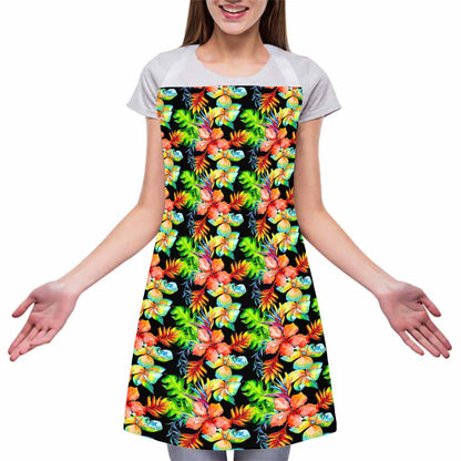 Tropical Hawaii Flowers Pattern Print Adjustable Apron