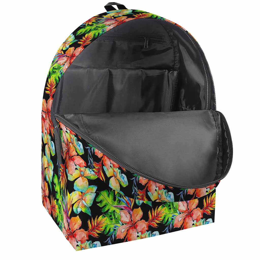 Tropical Hawaii Flowers Pattern Print Backpack