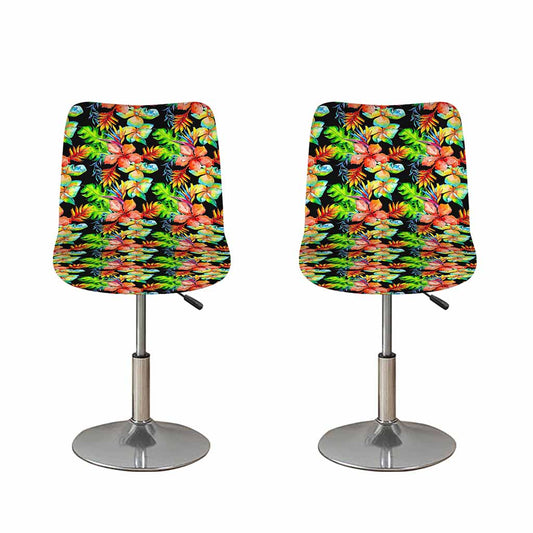 Tropical Hawaii Flowers Pattern Print Bar Stool Covers