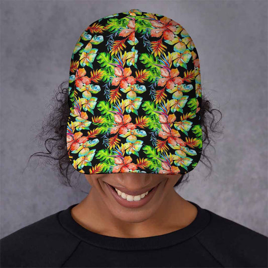 Tropical Hawaii Flowers Pattern Print Baseball Cap