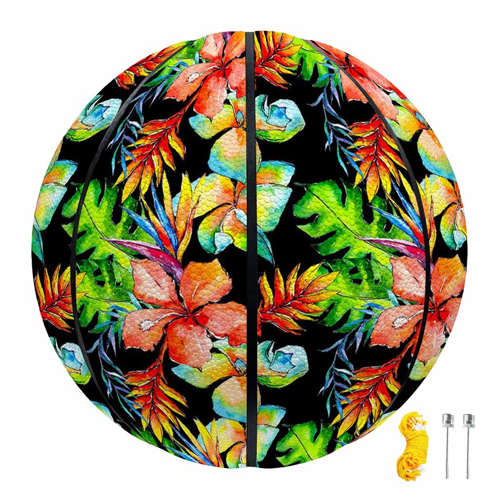 Tropical Hawaii Flowers Pattern Print Basketball