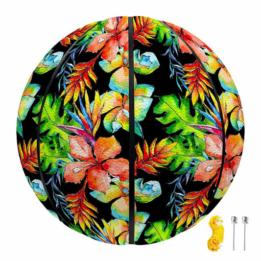 Tropical Hawaii Flowers Pattern Print Basketball