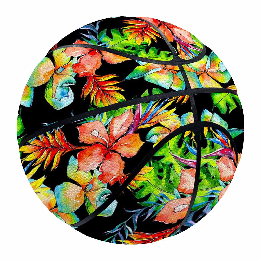 Tropical Hawaii Flowers Pattern Print Basketball