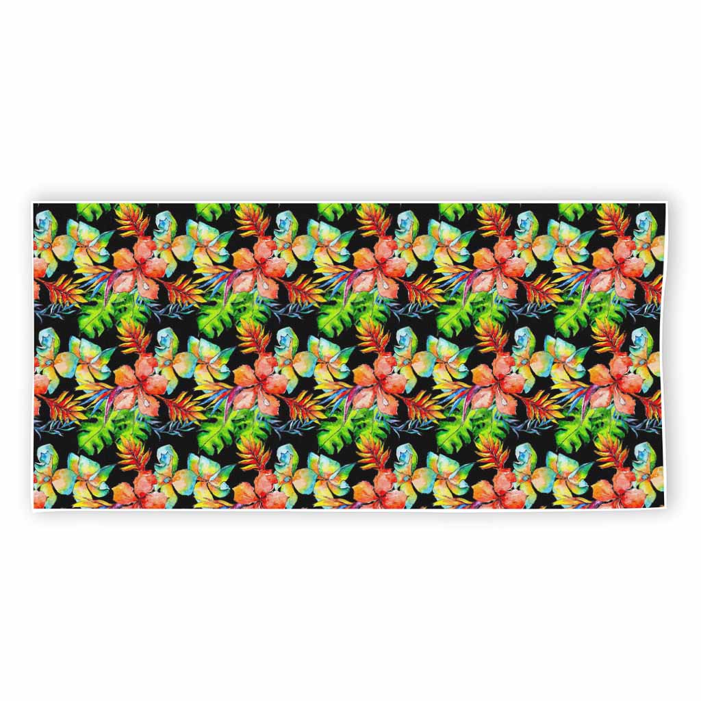 Tropical Hawaii Flowers Pattern Print Beach Towel