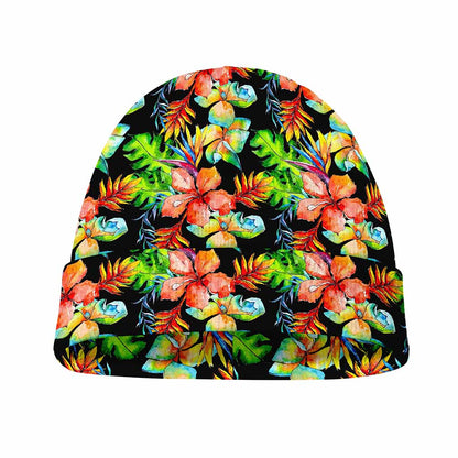 Tropical Hawaii Flowers Pattern Print Beanie