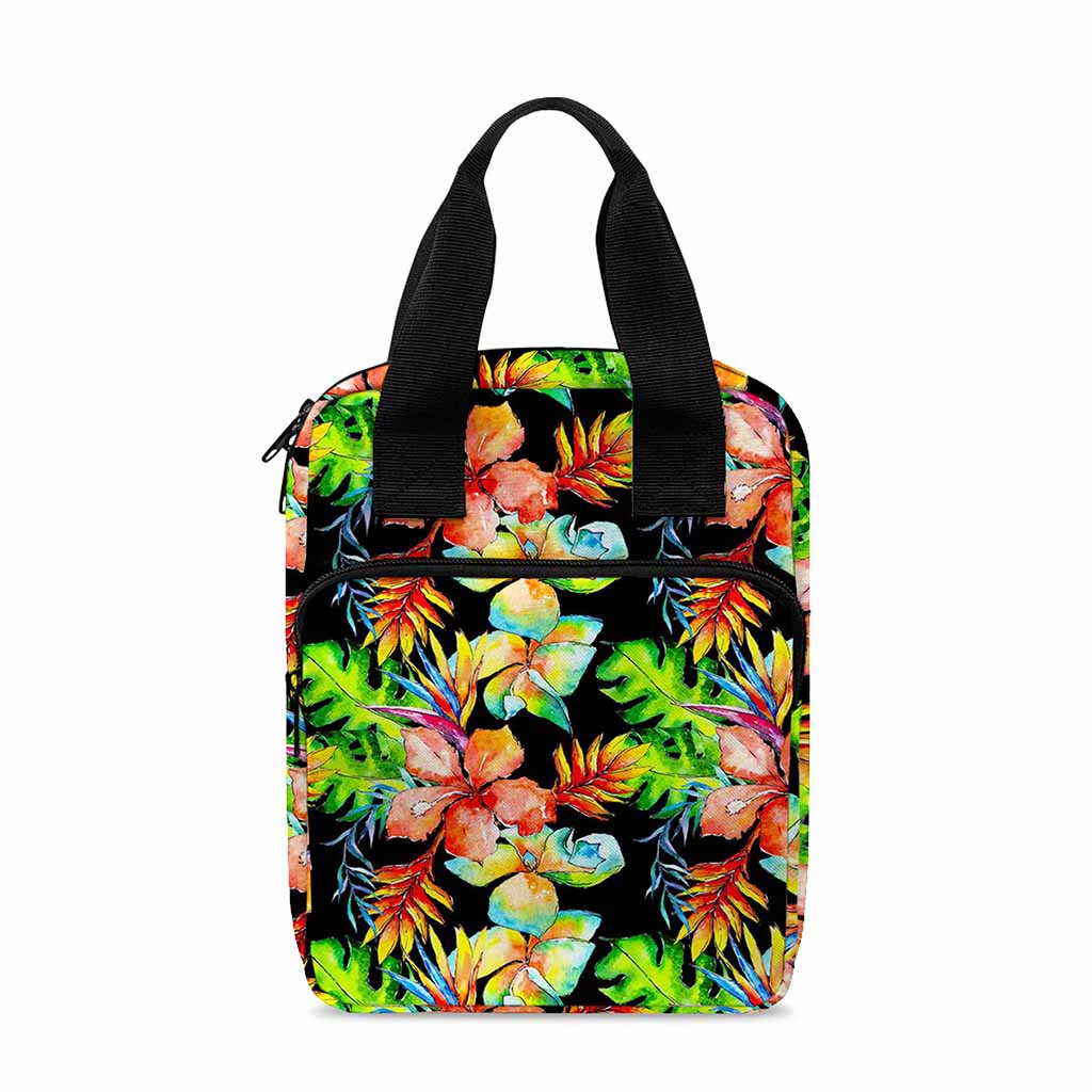 Tropical Hawaii Flowers Pattern Print Bible Tote Bag
