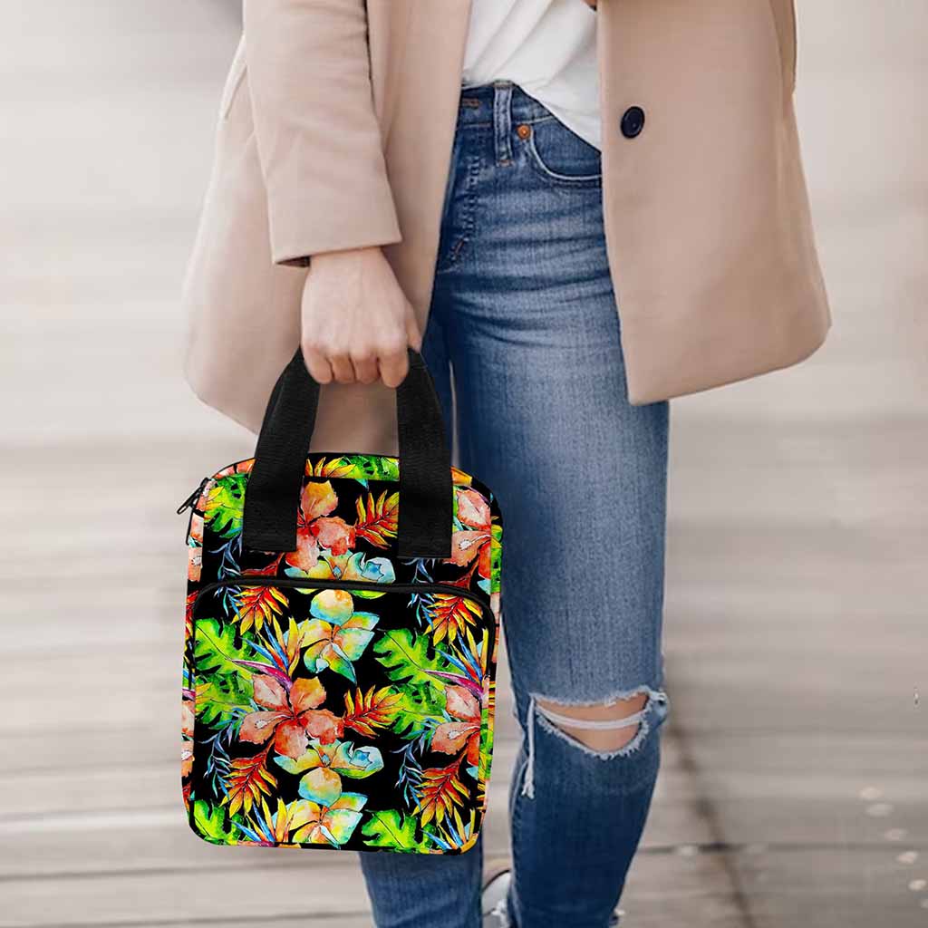 Tropical Hawaii Flowers Pattern Print Bible Tote Bag