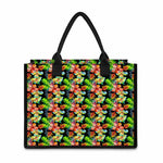 Tropical Hawaii Flowers Pattern Print Canvas Tote Bag