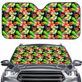 Tropical Hawaii Flowers Pattern Print Car Windshield Sun Shade