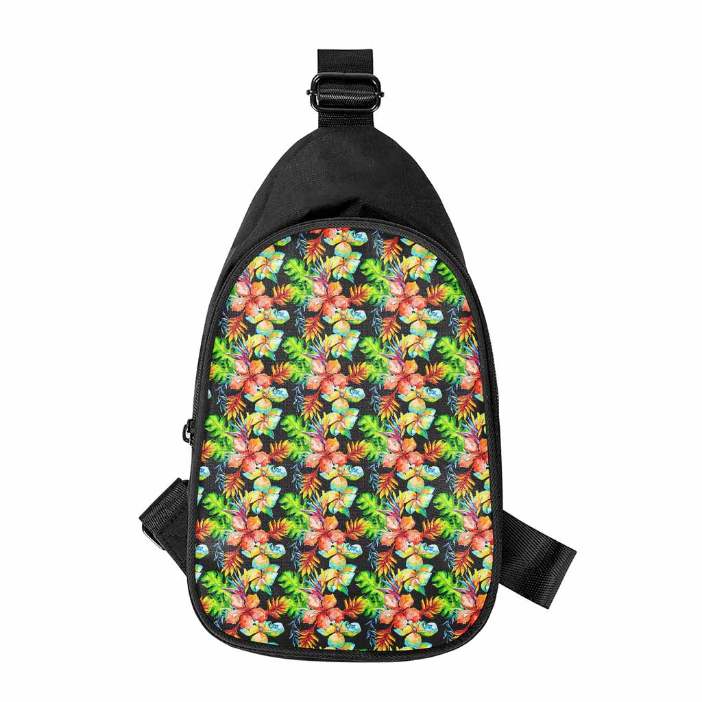 Tropical Hawaii Flowers Pattern Print Chest Bag