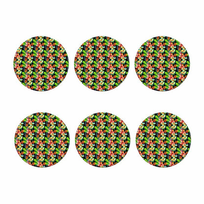 Tropical Hawaii Flowers Pattern Print Coaster Set
