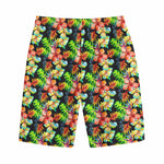 Tropical Hawaii Flowers Pattern Print Cotton Shorts