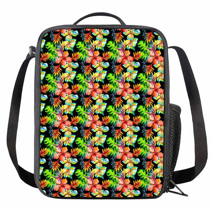 Tropical Hawaii Flowers Pattern Print Crossbody Lunch Bag