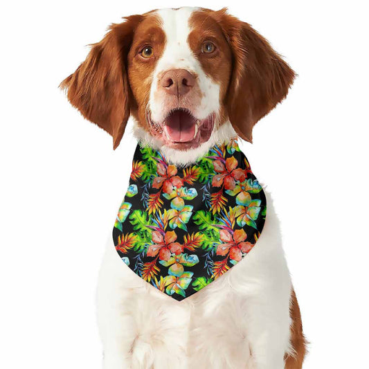 Tropical Hawaii Flowers Pattern Print Dog Bandana