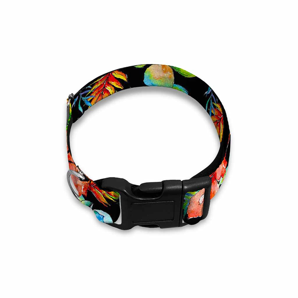 Tropical Hawaii Flowers Pattern Print Dog Collar
