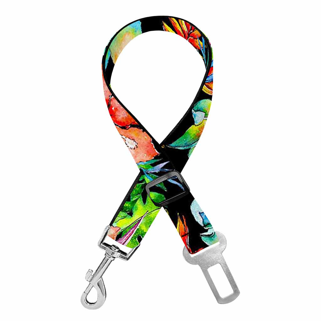 Tropical Hawaii Flowers Pattern Print Dog Seat Belt