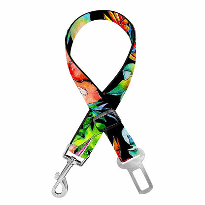 Tropical Hawaii Flowers Pattern Print Dog Seat Belt
