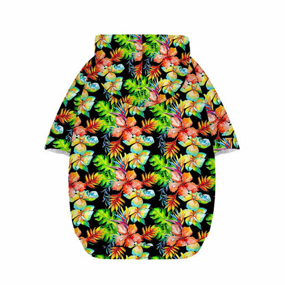 Tropical Hawaii Flowers Pattern Print Dog Zip Up Hoodie
