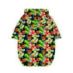 Tropical Hawaii Flowers Pattern Print Dog Zip Up Hoodie