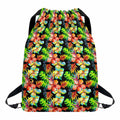 Tropical Hawaii Flowers Pattern Print Drawstring Backpack