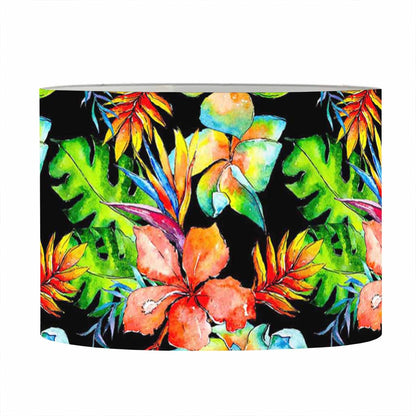 Tropical Hawaii Flowers Pattern Print Drum Lamp Shade