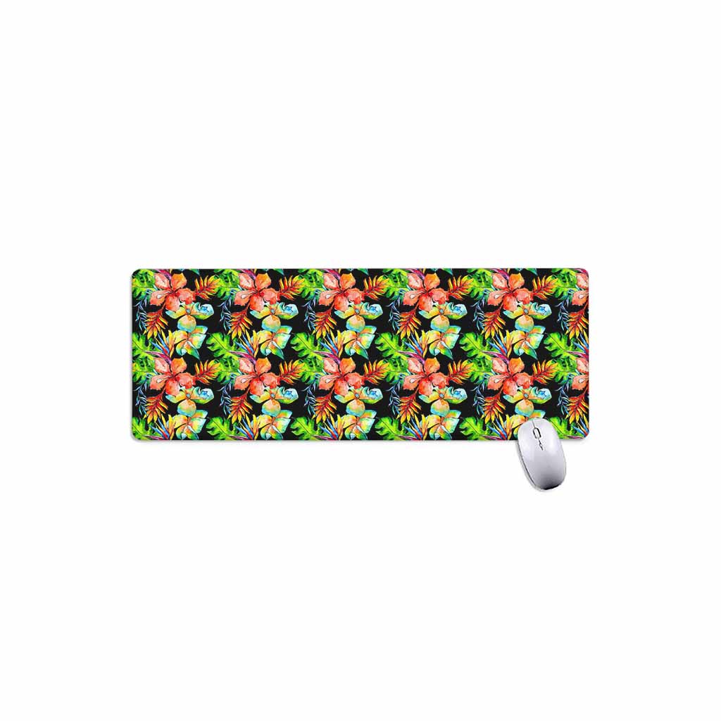 Tropical Hawaii Flowers Pattern Print Extended Mouse Pad