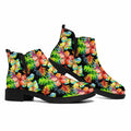 Tropical Hawaii Flowers Pattern Print Flat Ankle Boots