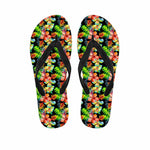 Tropical Hawaii Flowers Pattern Print Flip Flops