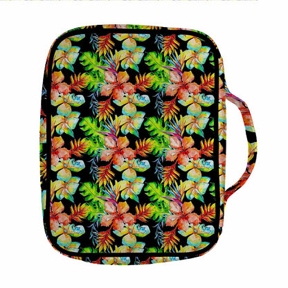 Tropical Hawaii Flowers Pattern Print Front Pocket Bible Bag
