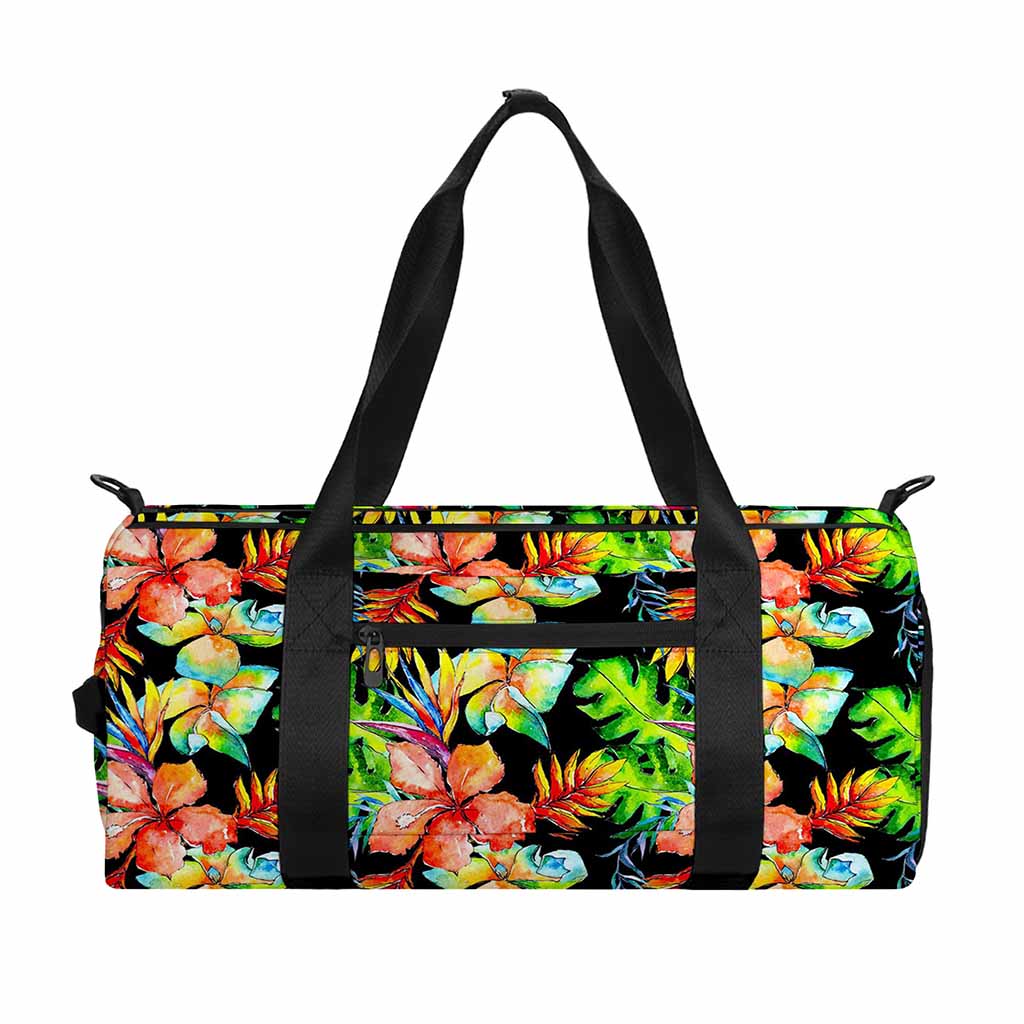 Tropical Hawaii Flowers Pattern Print Gym Bag