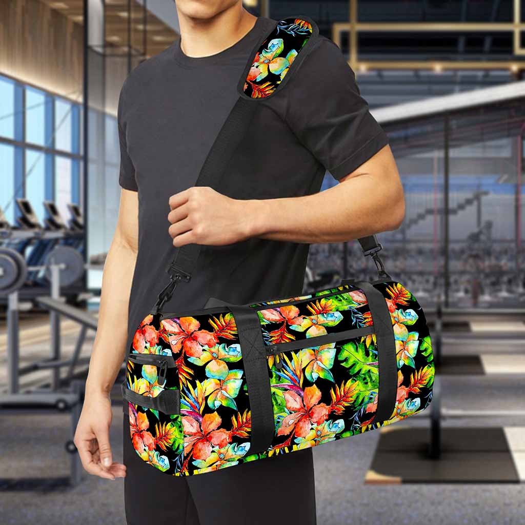 Tropical Hawaii Flowers Pattern Print Gym Bag