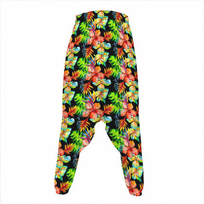 Tropical Hawaii Flowers Pattern Print Hammer Pants