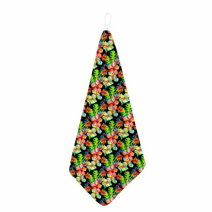 Tropical Hawaii Flowers Pattern Print Hand Towel