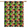 Tropical Hawaii Flowers Pattern Print House Flag